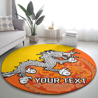 personalised-bhutan-national-day-round-carpet-coat-of-arms-mix-flag-style