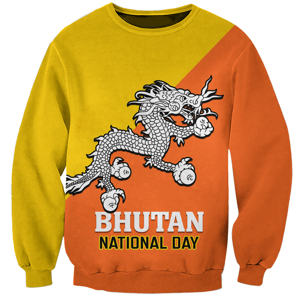 personalised-bhutan-national-day-sweatshirt-coat-of-arms-mix-flag-style