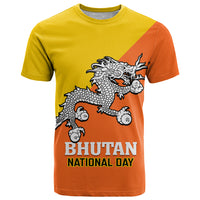 Personalised Bhutan National Day T Shirt Coat Of Arms Mix Flag Style - Wonder Print Shop