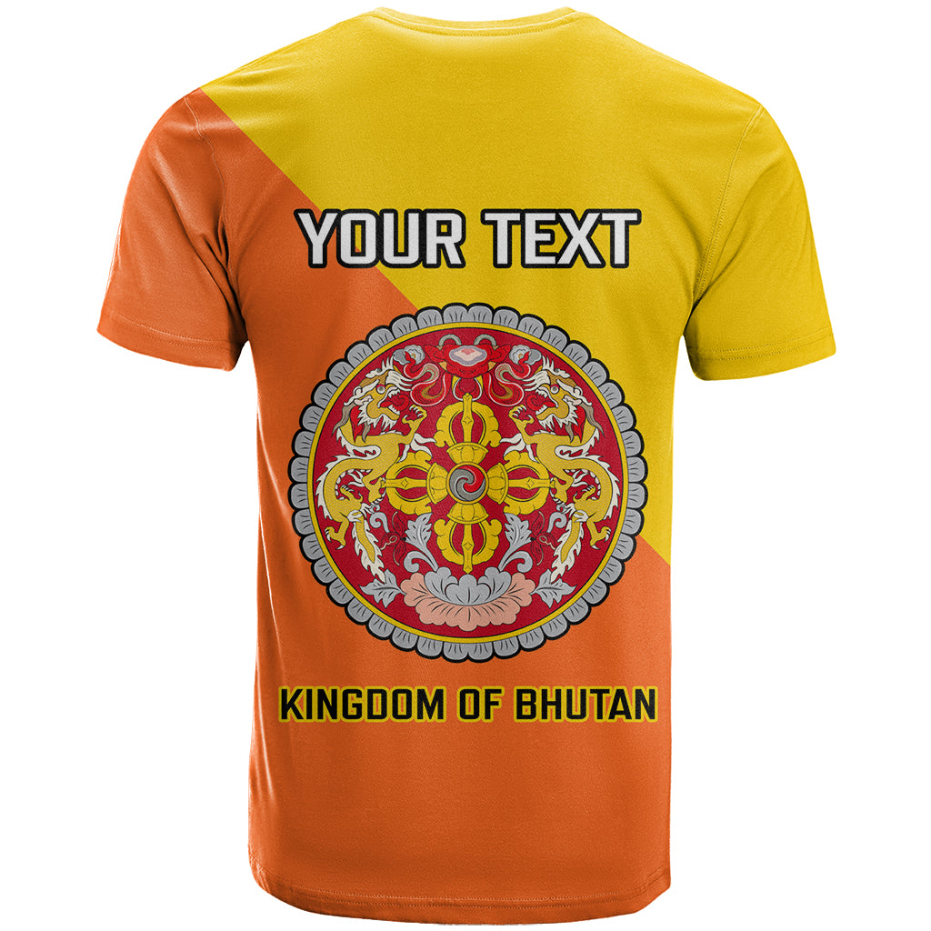 Personalised Bhutan National Day T Shirt Coat Of Arms Mix Flag Style - Wonder Print Shop