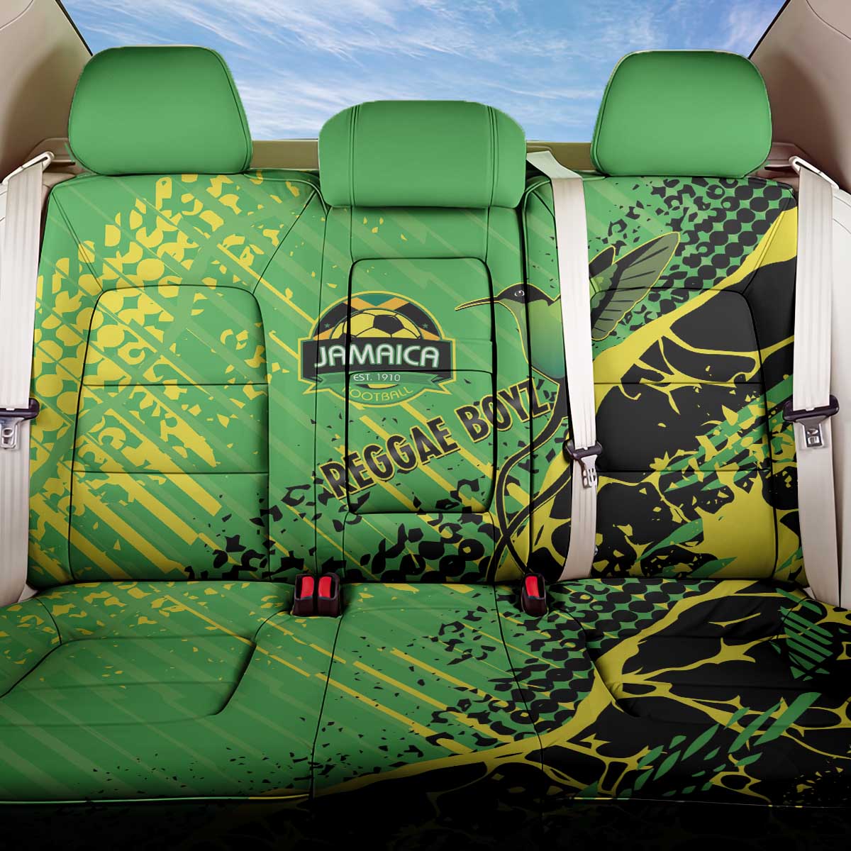 Jamaica Football Back Car Seat Cover Come On Reggae Boyz Red-billed streamertail - Wonder Print Shop