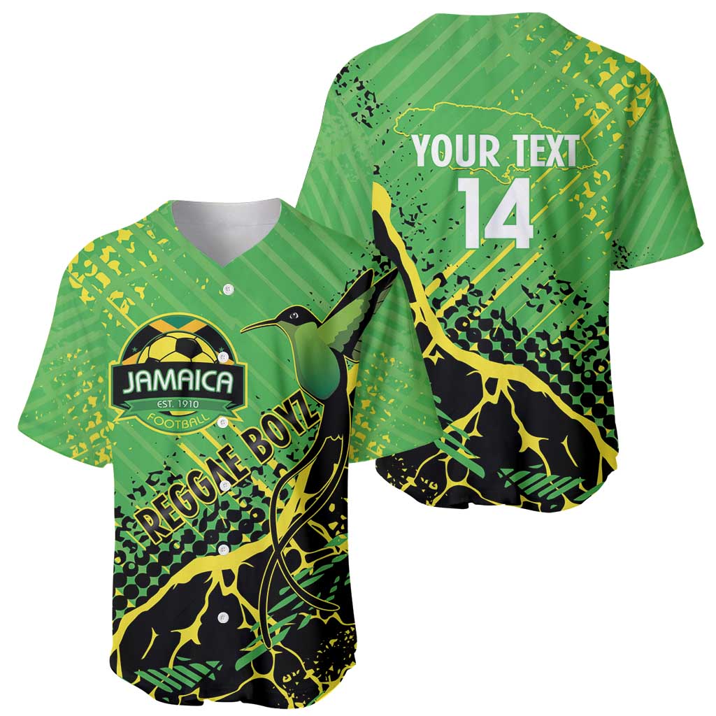 Custom Jamaica Football Baseball Jersey Come On Reggae Boyz Red-billed streamertail - Wonder Print Shop