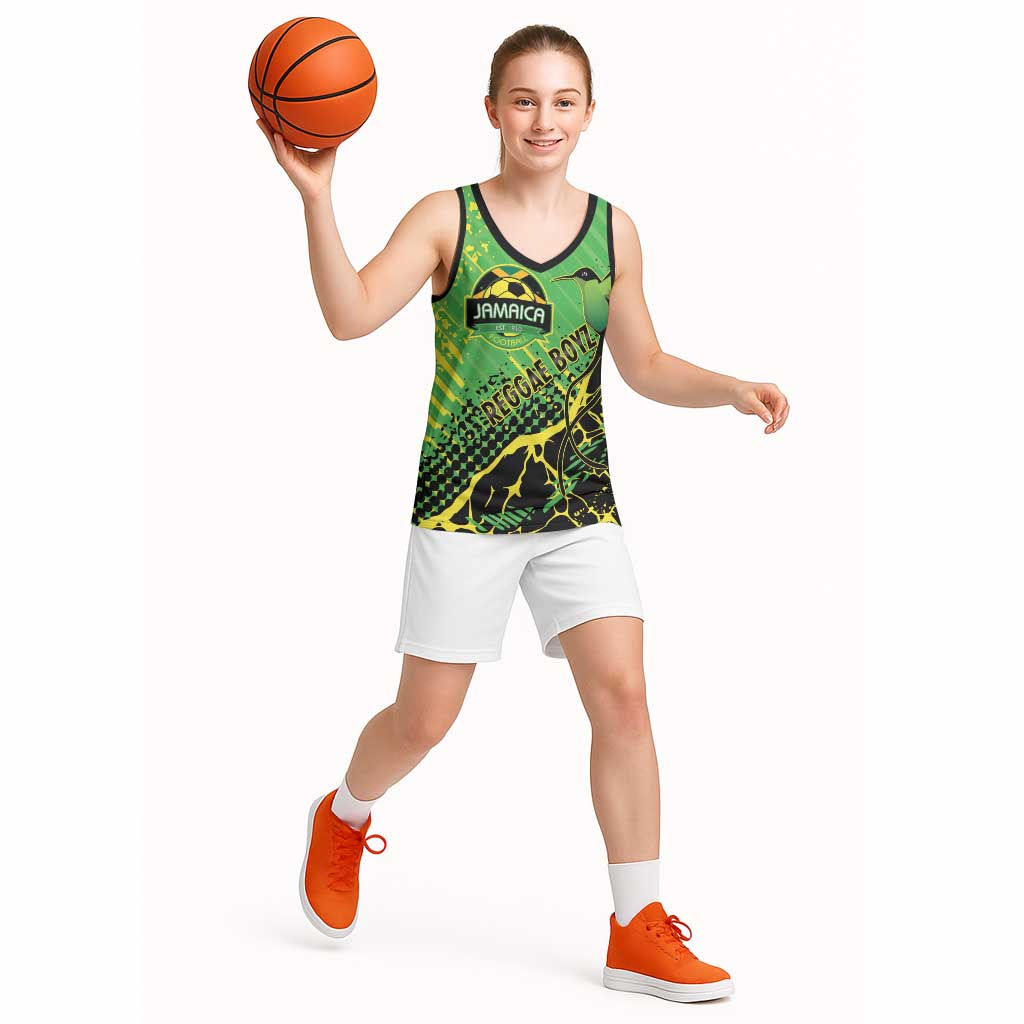 Custom Jamaica Football Basketball Jersey Come On Reggae Boyz Red-billed streamertail - Wonder Print Shop