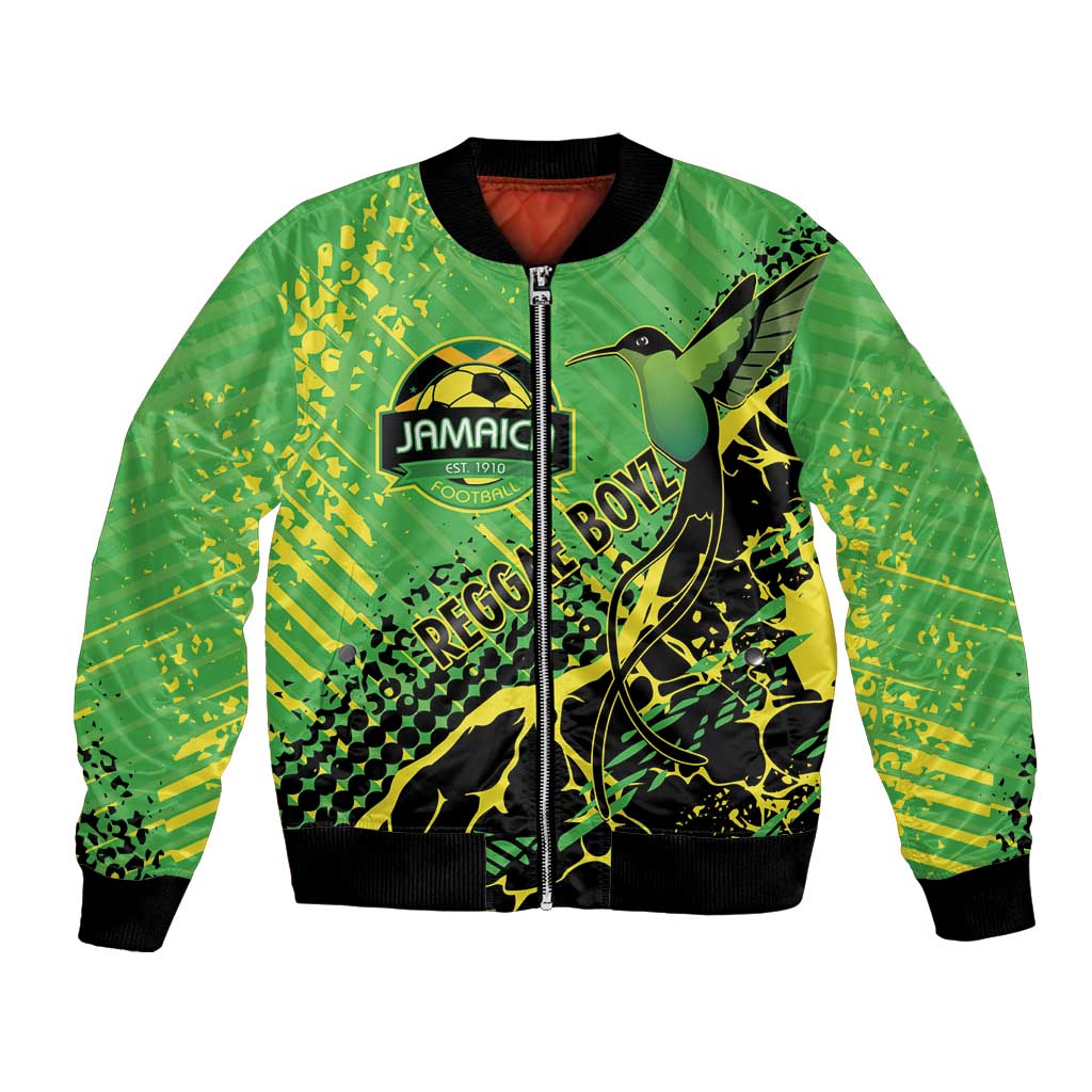 Custom Jamaica Football Bomber Jacket Come On Reggae Boyz Red-billed streamertail - Wonder Print Shop