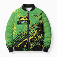 Custom Jamaica Football Bomber Puffer Jacket Come On Reggae Boyz Red-billed streamertail - Wonder Print Shop