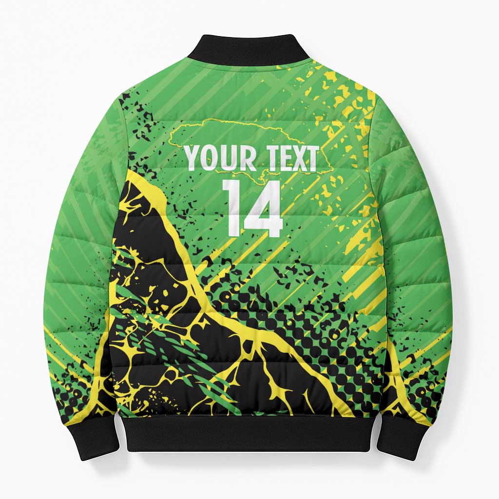 Custom Jamaica Football Bomber Puffer Jacket Come On Reggae Boyz Red-billed streamertail - Wonder Print Shop