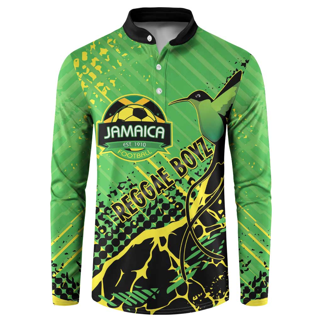 Custom Jamaica Football Button Sweatshirt Come On Reggae Boyz Red-billed streamertail - Wonder Print Shop