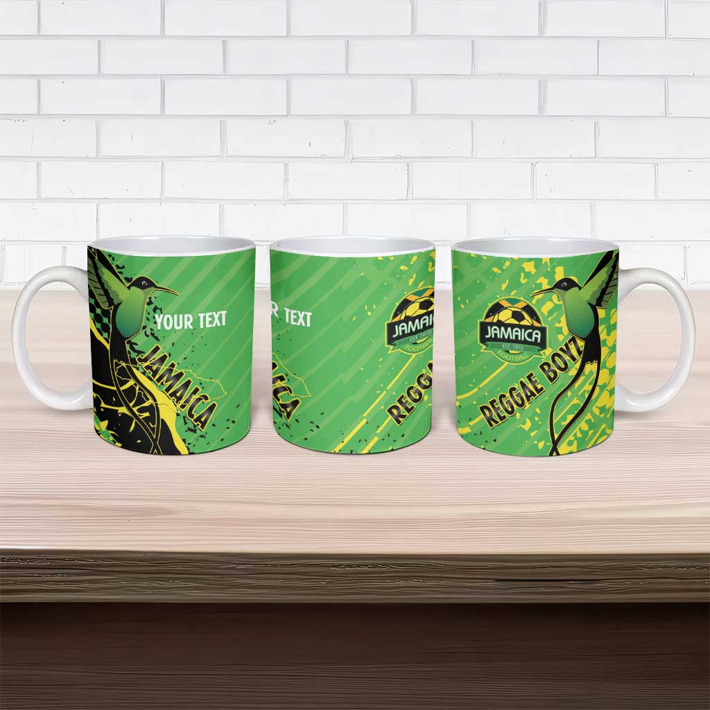 Custom Jamaica Football Ceramic Mug Come On Reggae Boyz Red-billed streamertail - Wonder Print Shop