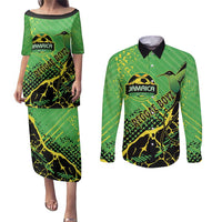 Custom Jamaica Football Couples Matching Puletasi and Long Sleeve Button Shirt Come On Reggae Boyz Red-billed streamertail - Wonder Print Shop