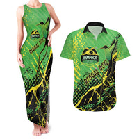 Custom Jamaica Football Couples Matching Tank Maxi Dress and Hawaiian Shirt Come On Reggae Boyz Red-billed streamertail - Wonder Print Shop