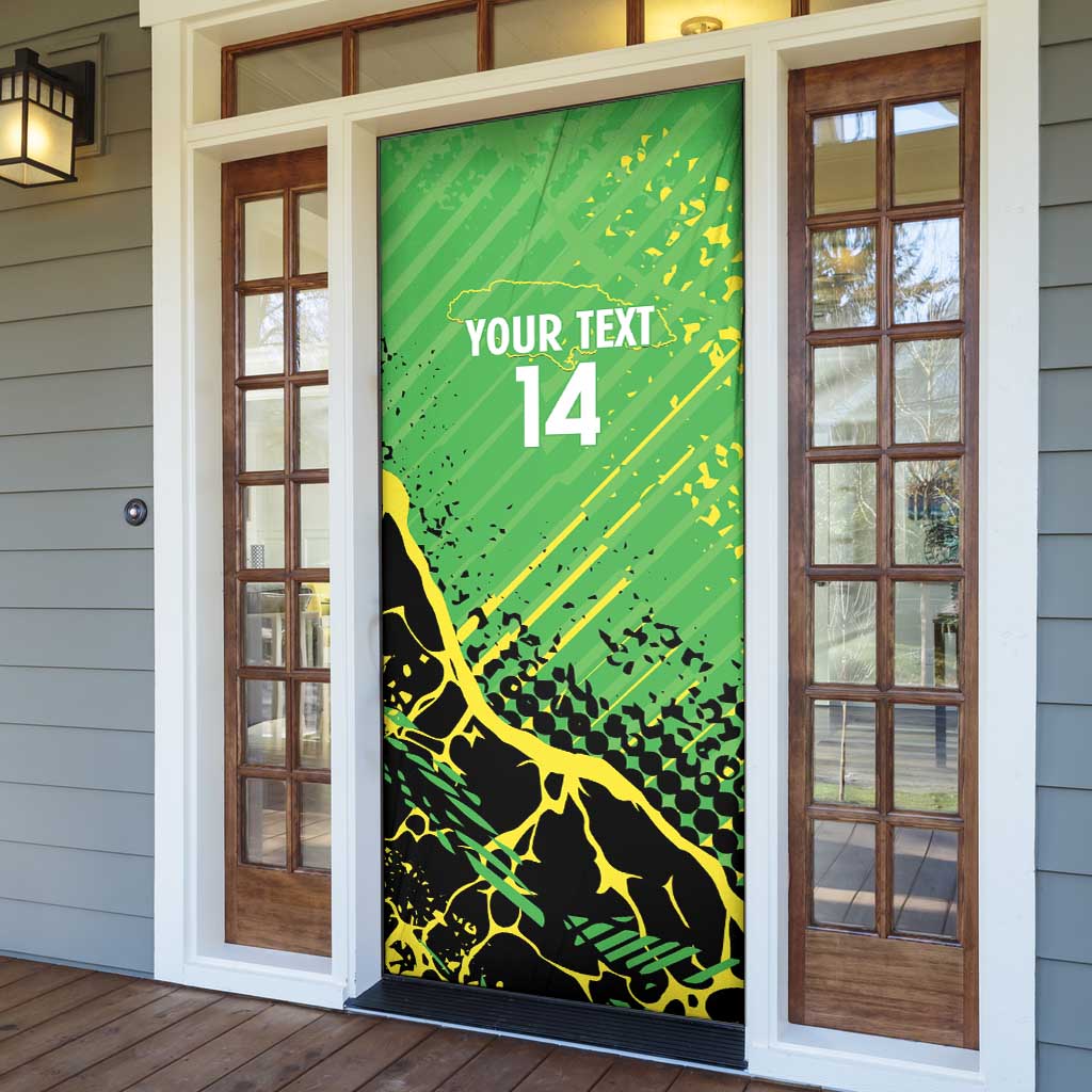 Custom Jamaica Football Door Cover Come On Reggae Boyz Red-billed streamertail - Wonder Print Shop