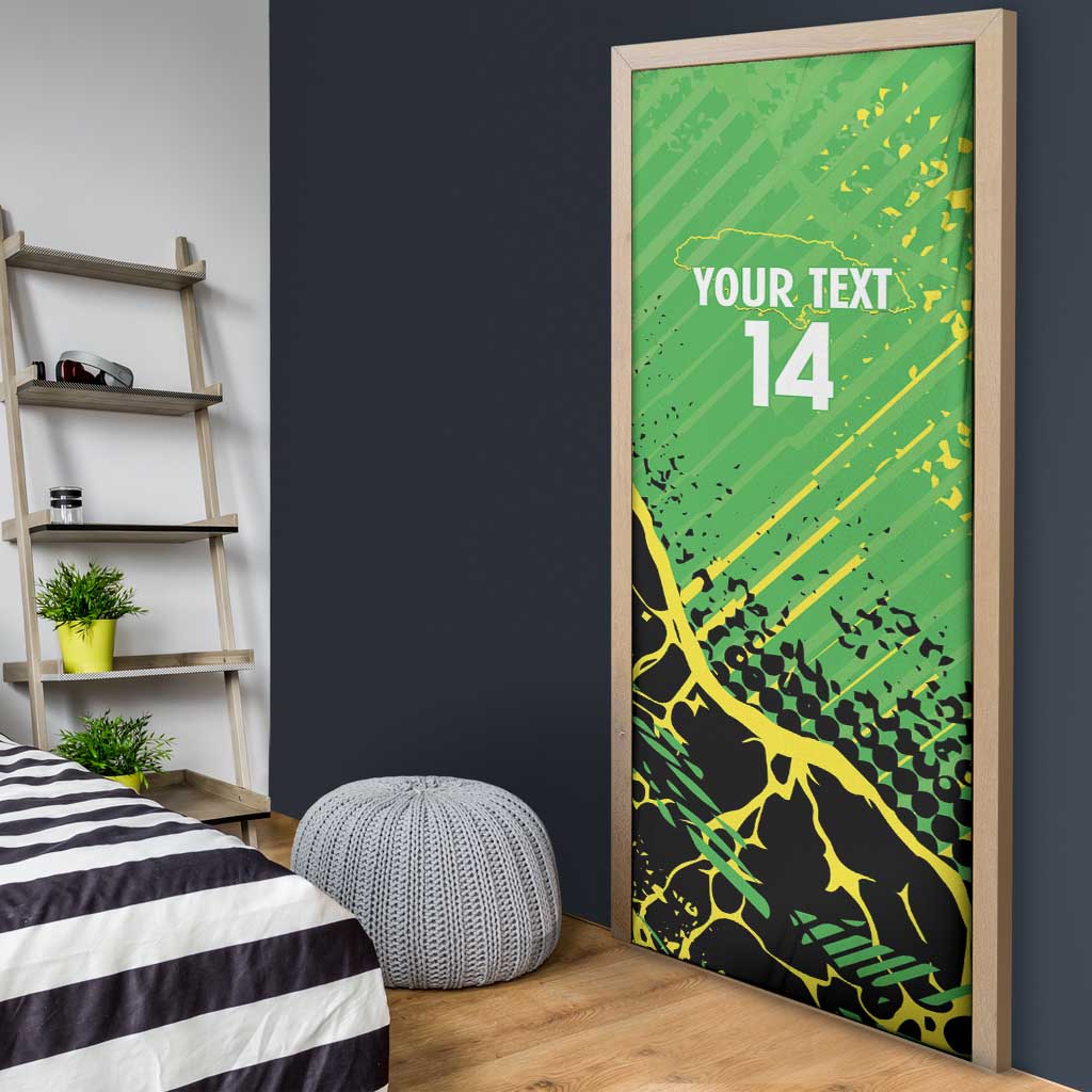 Custom Jamaica Football Door Cover Come On Reggae Boyz Red-billed streamertail - Wonder Print Shop