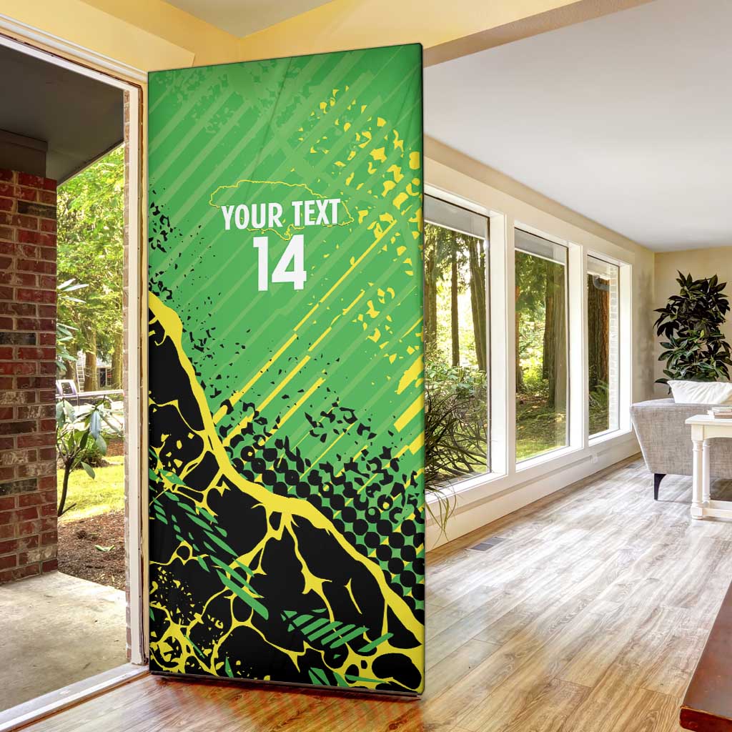 Custom Jamaica Football Door Cover Come On Reggae Boyz Red-billed streamertail - Wonder Print Shop