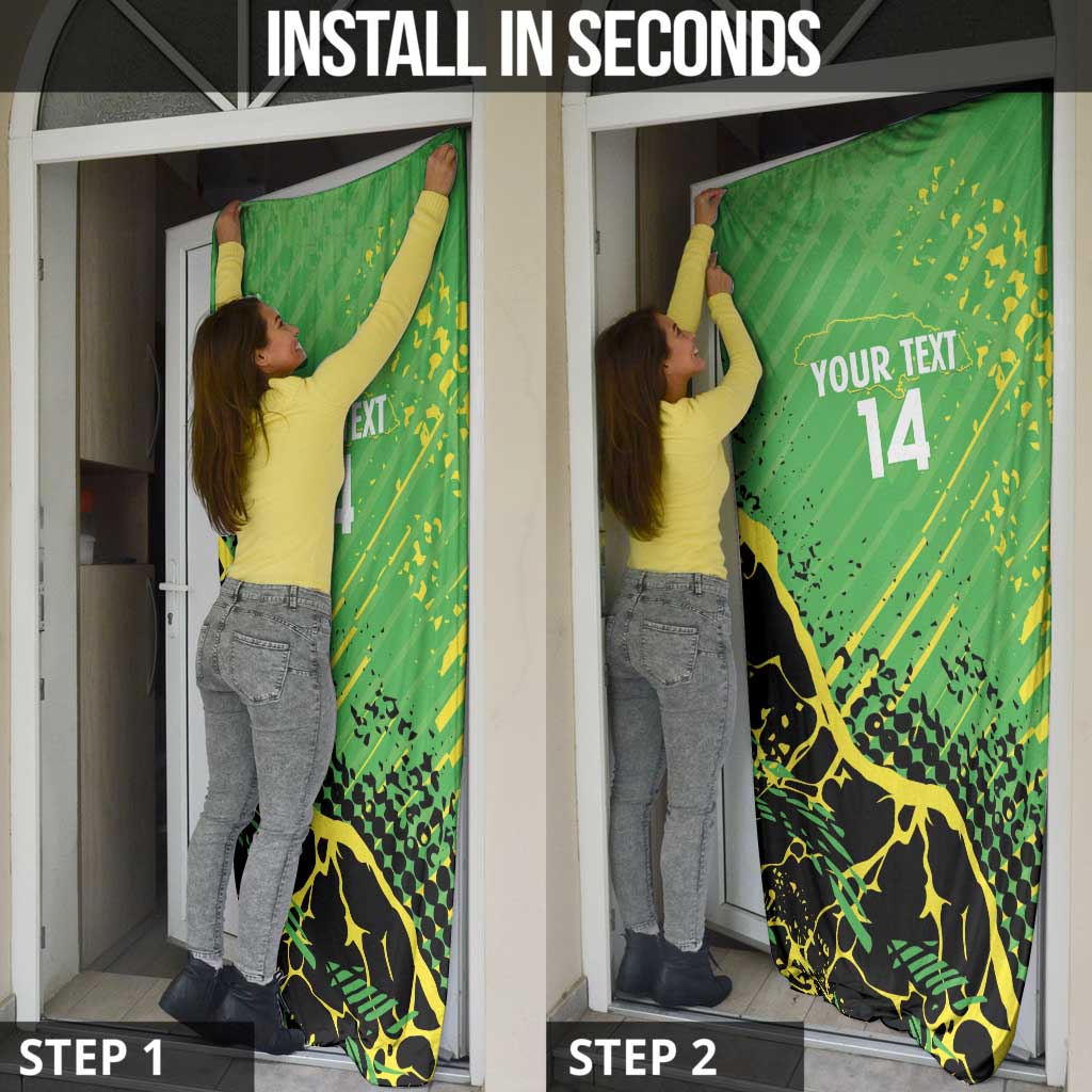Custom Jamaica Football Door Cover Come On Reggae Boyz Red-billed streamertail - Wonder Print Shop