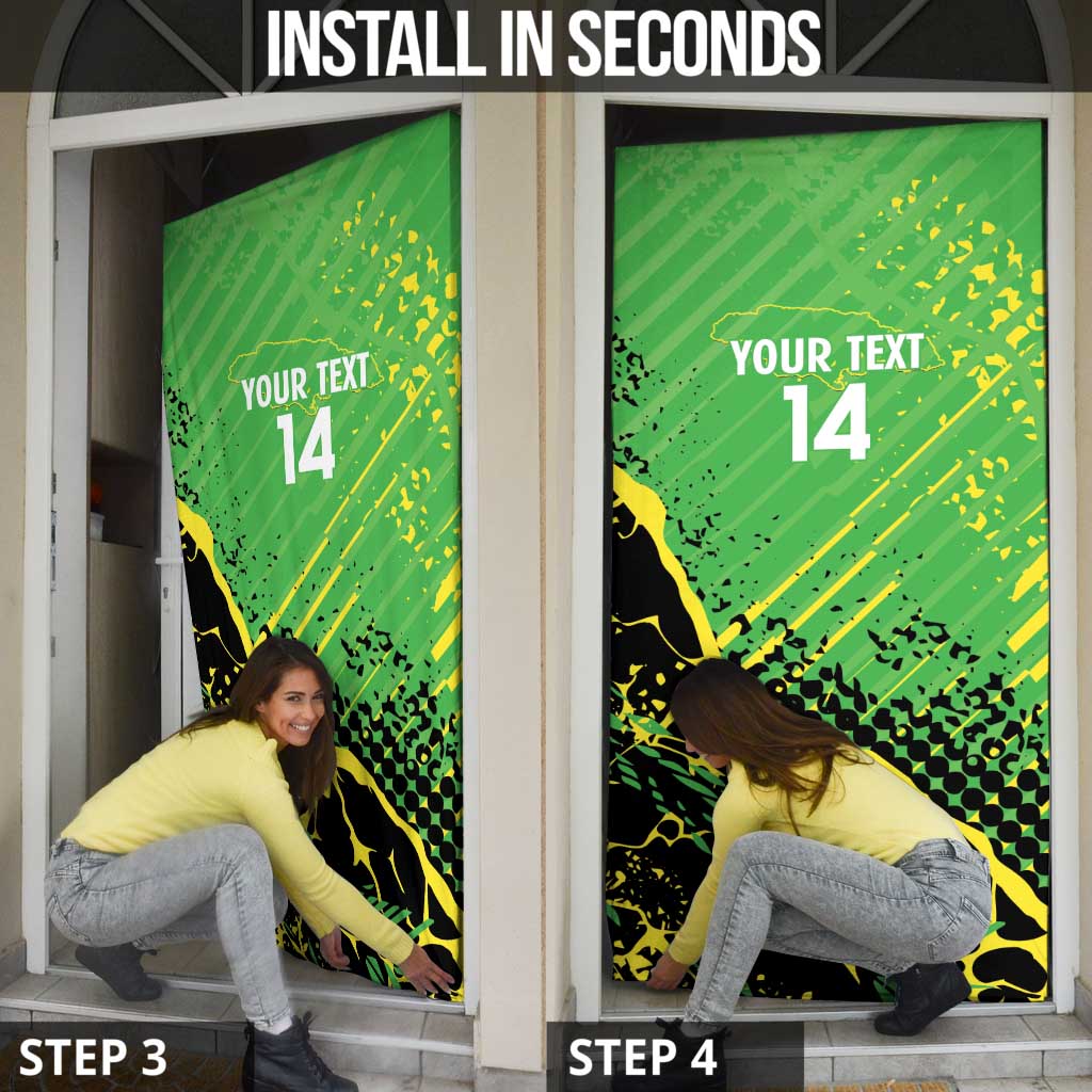 Custom Jamaica Football Door Cover Come On Reggae Boyz Red-billed streamertail - Wonder Print Shop