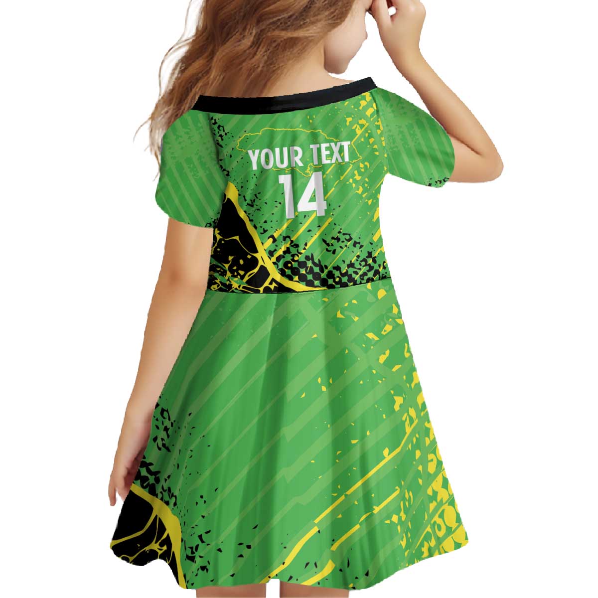 Custom Jamaica Football Family Matching Off The Shoulder Long Sleeve Dress and Hawaiian Shirt Come On Reggae Boyz Red-billed streamertail - Wonder Print Shop