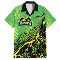 Custom Jamaica Football Family Matching Off The Shoulder Long Sleeve Dress and Hawaiian Shirt Come On Reggae Boyz Red-billed streamertail - Wonder Print Shop