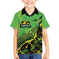 Custom Jamaica Football Family Matching Off The Shoulder Long Sleeve Dress and Hawaiian Shirt Come On Reggae Boyz Red-billed streamertail - Wonder Print Shop
