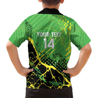 Custom Jamaica Football Family Matching Short Sleeve Bodycon Dress and Hawaiian Shirt Come On Reggae Boyz Red-billed streamertail - Wonder Print Shop