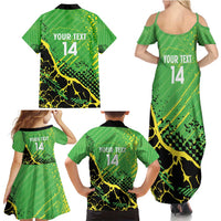 Custom Jamaica Football Family Matching Summer Maxi Dress and Hawaiian Shirt Come On Reggae Boyz Red-billed streamertail - Wonder Print Shop