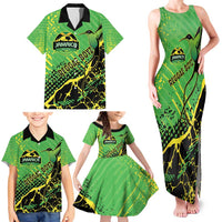 Custom Jamaica Football Family Matching Tank Maxi Dress and Hawaiian Shirt Come On Reggae Boyz Red-billed streamertail - Wonder Print Shop