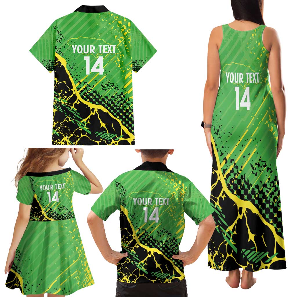 Custom Jamaica Football Family Matching Tank Maxi Dress and Hawaiian Shirt Come On Reggae Boyz Red-billed streamertail - Wonder Print Shop