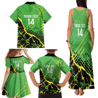 Custom Jamaica Football Family Matching Tank Maxi Dress and Hawaiian Shirt Come On Reggae Boyz Red-billed streamertail - Wonder Print Shop