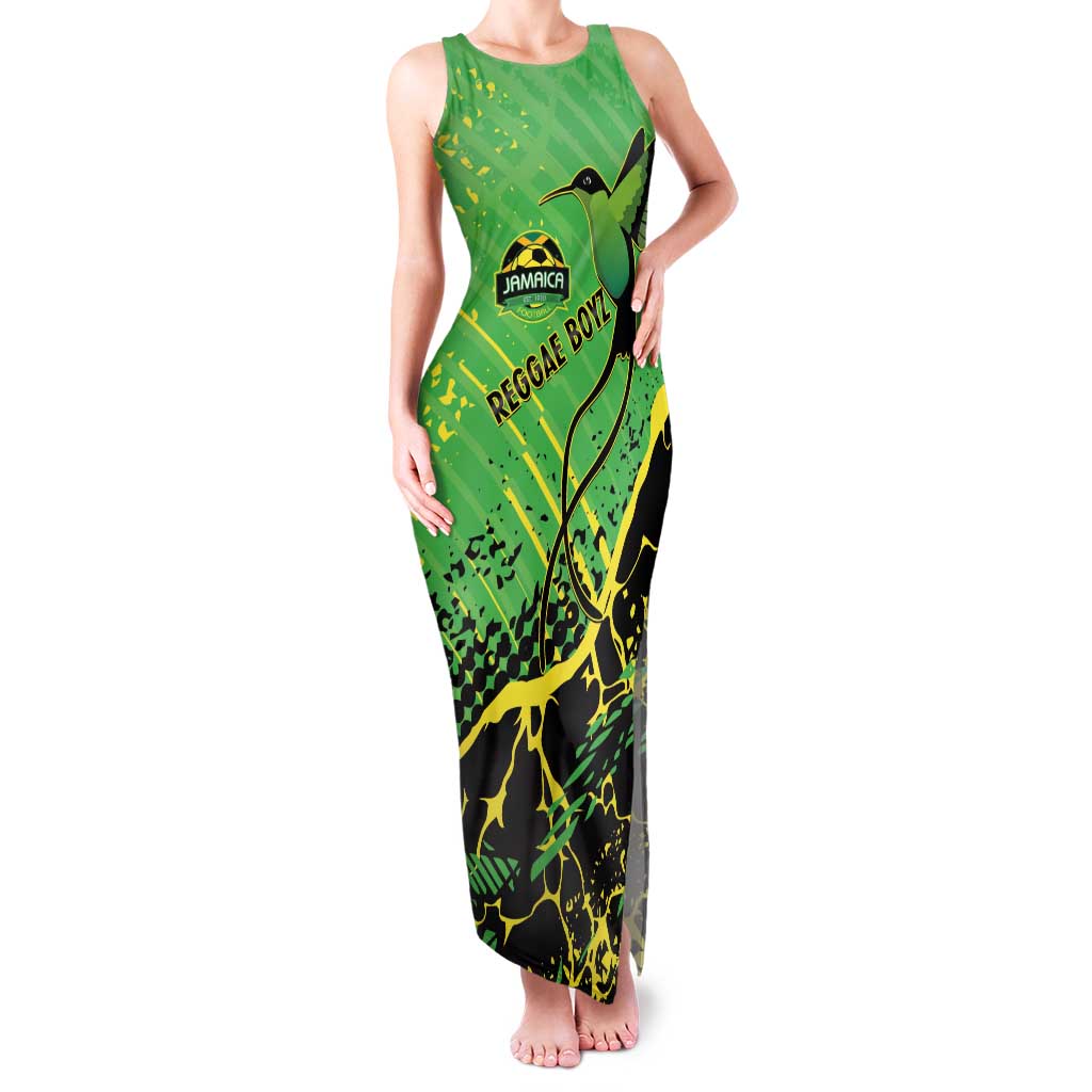Custom Jamaica Football Family Matching Tank Maxi Dress and Hawaiian Shirt Come On Reggae Boyz Red-billed streamertail - Wonder Print Shop