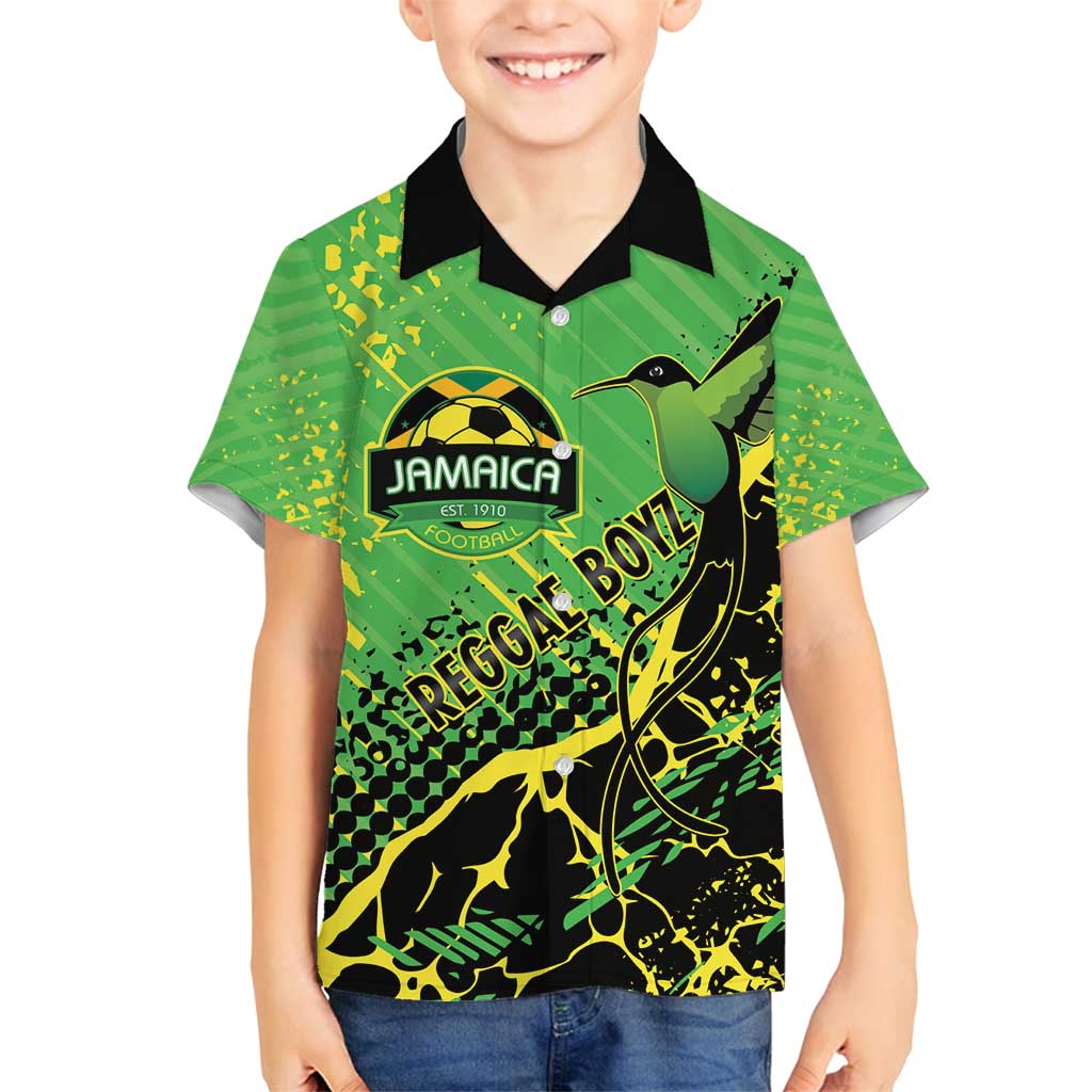 Custom Jamaica Football Family Matching Tank Maxi Dress and Hawaiian Shirt Come On Reggae Boyz Red-billed streamertail - Wonder Print Shop