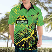 Custom Jamaica Football Hawaiian Shirt Come On Reggae Boyz Red-billed streamertail - Wonder Print Shop