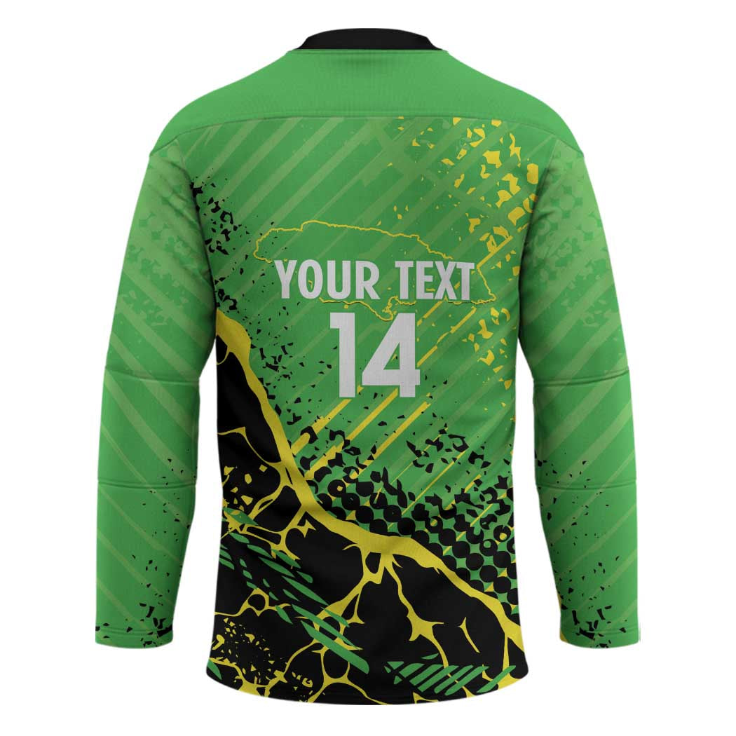Custom Jamaica Football Hockey Jersey Come On Reggae Boyz Red-billed streamertail - Wonder Print Shop