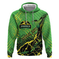 Custom Jamaica Football Hoodie Come On Reggae Boyz Red-billed streamertail - Wonder Print Shop