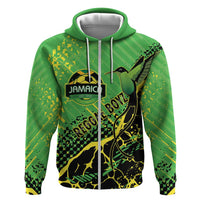 Custom Jamaica Football Hoodie Come On Reggae Boyz Red-billed streamertail - Wonder Print Shop
