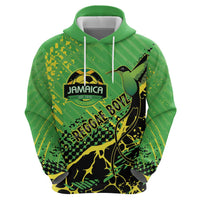Custom Jamaica Football Hoodie Come On Reggae Boyz Red-billed streamertail - Wonder Print Shop