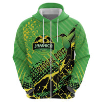 Custom Jamaica Football Hoodie Come On Reggae Boyz Red-billed streamertail - Wonder Print Shop