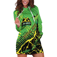 Custom Jamaica Football Hoodie Dress Come On Reggae Boyz Red-billed streamertail - Wonder Print Shop