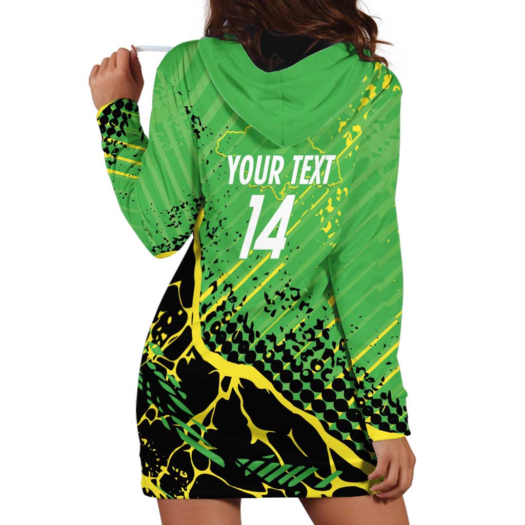 Custom Jamaica Football Hoodie Dress Come On Reggae Boyz Red-billed streamertail - Wonder Print Shop