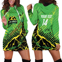 Custom Jamaica Football Hoodie Dress Come On Reggae Boyz Red-billed streamertail - Wonder Print Shop