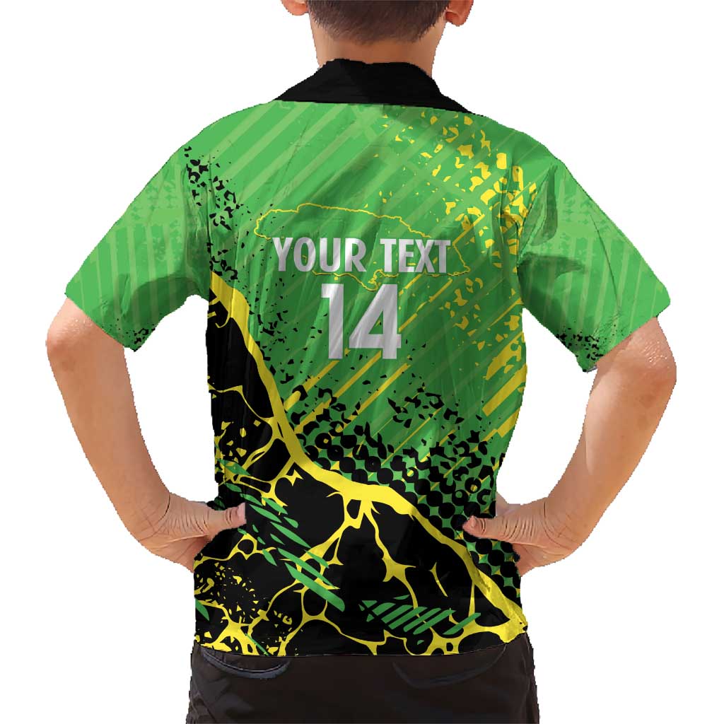 Custom Jamaica Football Kid Hawaiian Shirt Come On Reggae Boyz Red-billed streamertail - Wonder Print Shop