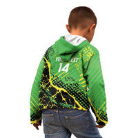 Custom Jamaica Football Kid Hoodie Come On Reggae Boyz Red-billed streamertail - Wonder Print Shop
