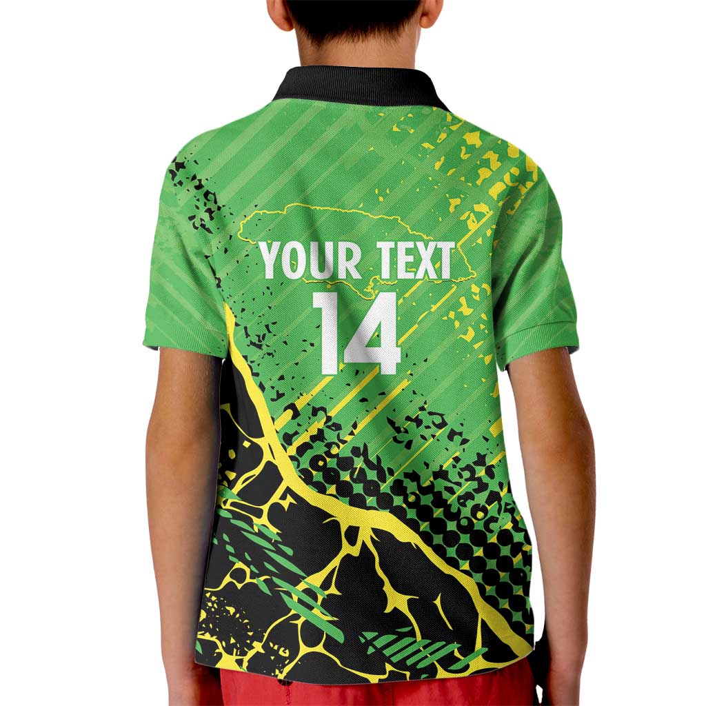 Custom Jamaica Football Kid Polo Shirt Come On Reggae Boyz Red-billed streamertail - Wonder Print Shop
