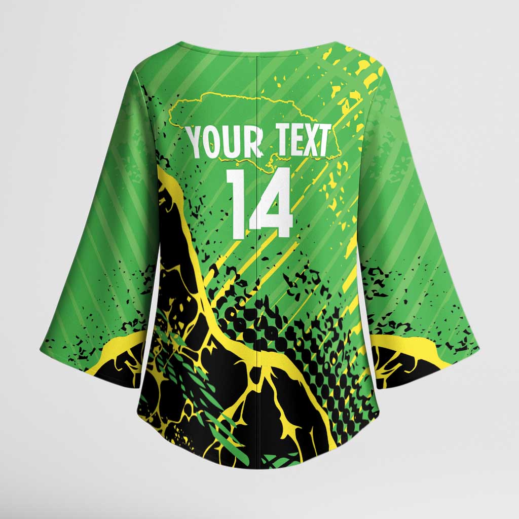 Custom Jamaica Football Kimono Sleeve Blouse Come On Reggae Boyz Red-billed streamertail - Wonder Print Shop