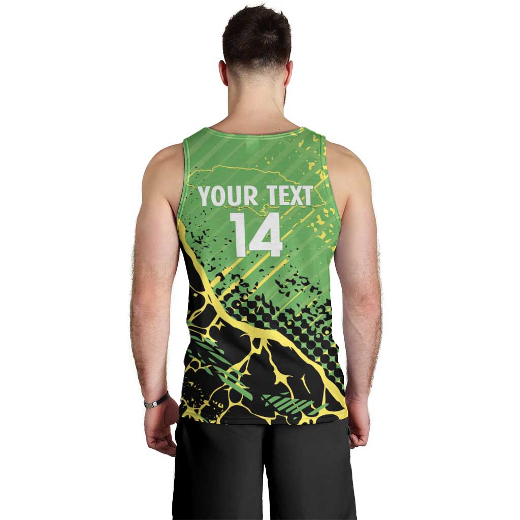 Custom Jamaica Football Men Tank Top Come On Reggae Boyz Red-billed streamertail - Wonder Print Shop