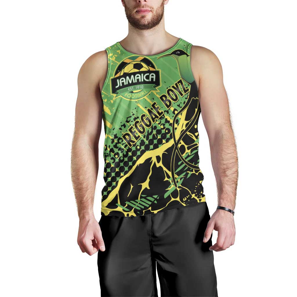 Custom Jamaica Football Men Tank Top Come On Reggae Boyz Red-billed streamertail - Wonder Print Shop