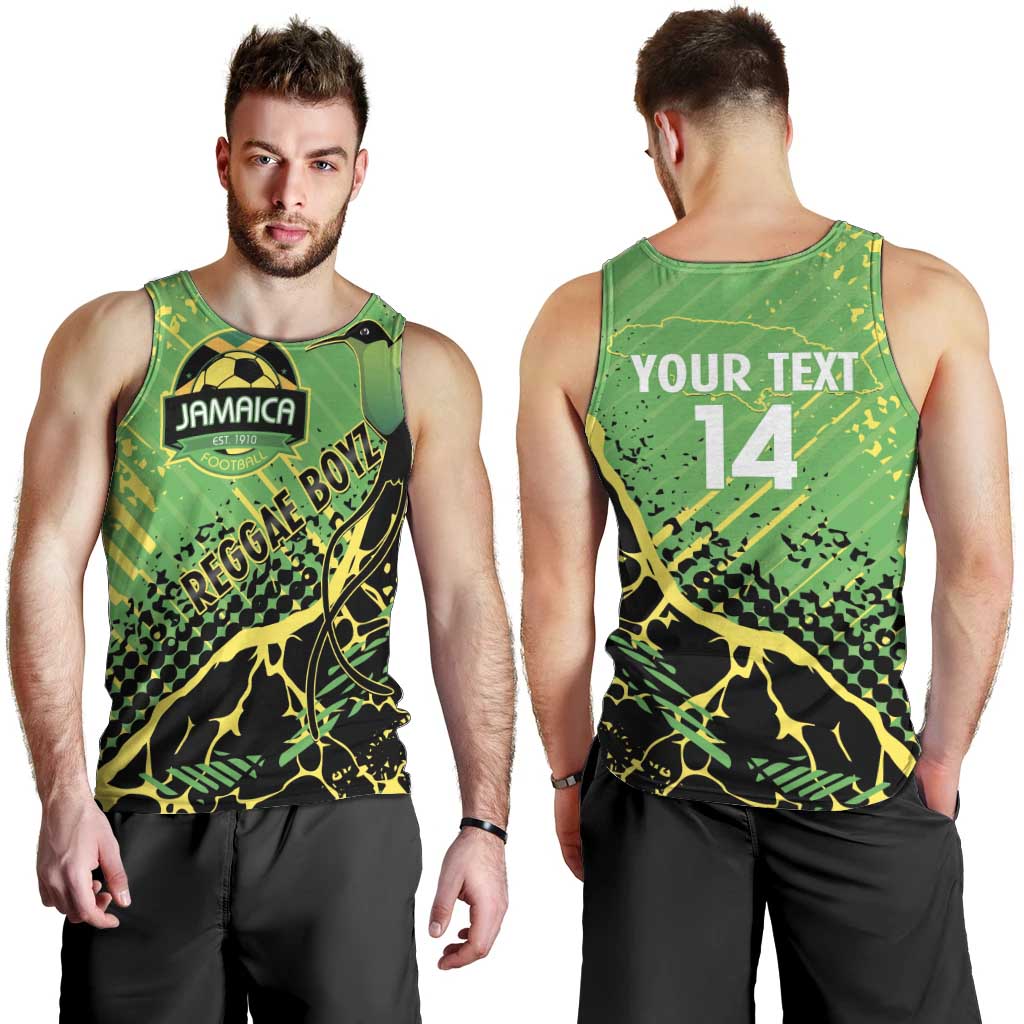 Custom Jamaica Football Men Tank Top Come On Reggae Boyz Red-billed streamertail - Wonder Print Shop