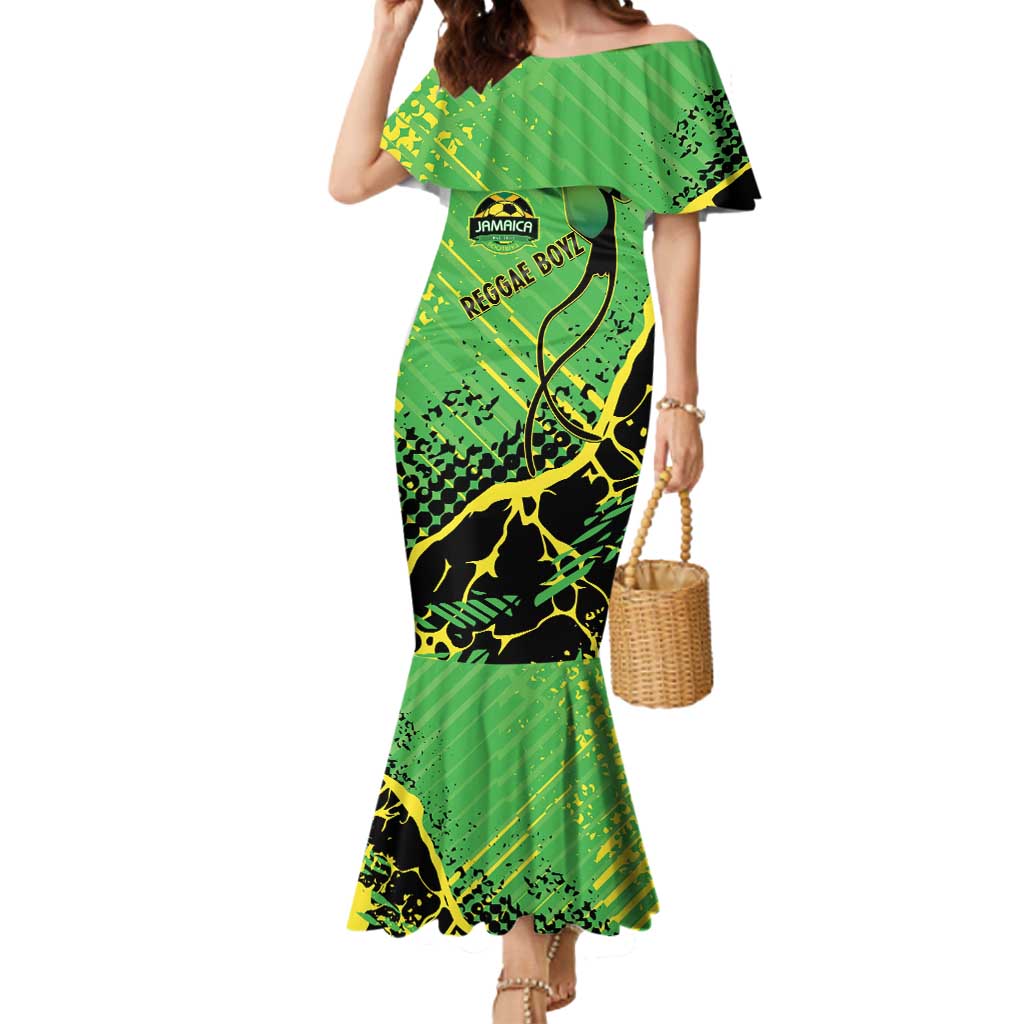 Custom Jamaica Football Mermaid Dress Come On Reggae Boyz Red-billed streamertail - Wonder Print Shop
