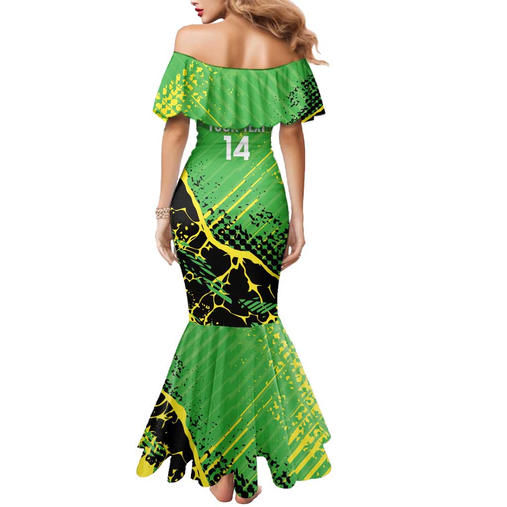 Custom Jamaica Football Mermaid Dress Come On Reggae Boyz Red-billed streamertail - Wonder Print Shop