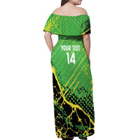 Custom Jamaica Football Off Shoulder Maxi Dress Come On Reggae Boyz Red-billed streamertail - Wonder Print Shop