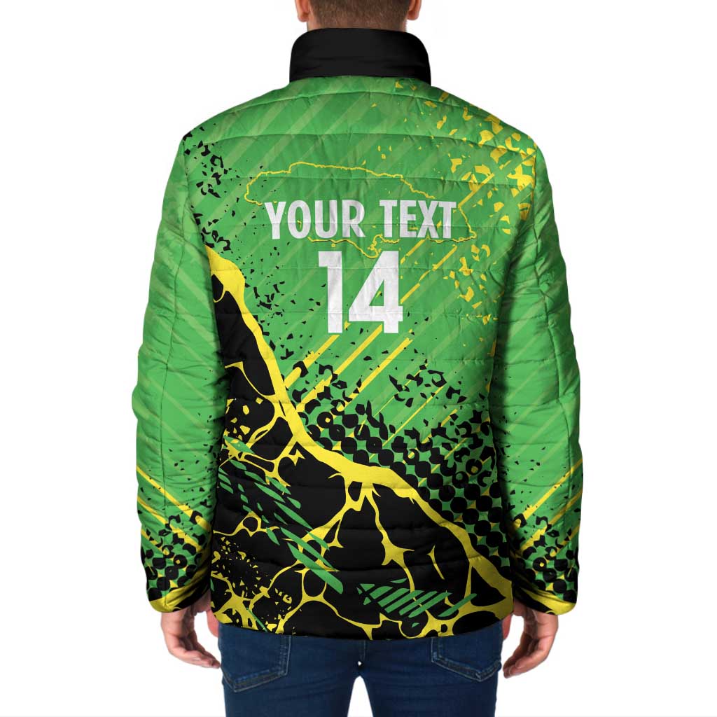Custom Jamaica Football Padded Jacket Come On Reggae Boyz Red-billed streamertail - Wonder Print Shop