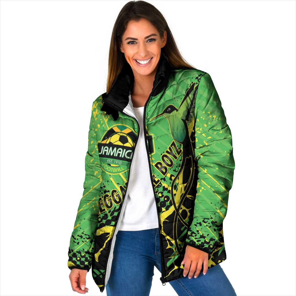 Custom Jamaica Football Padded Jacket Come On Reggae Boyz Red-billed streamertail - Wonder Print Shop